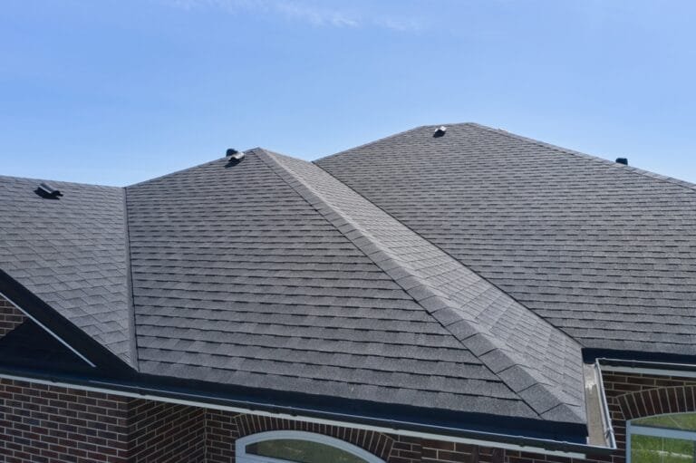 Roof,Of,The,House,Made,Of,Bitumen,Roof,Shingles,Aerial