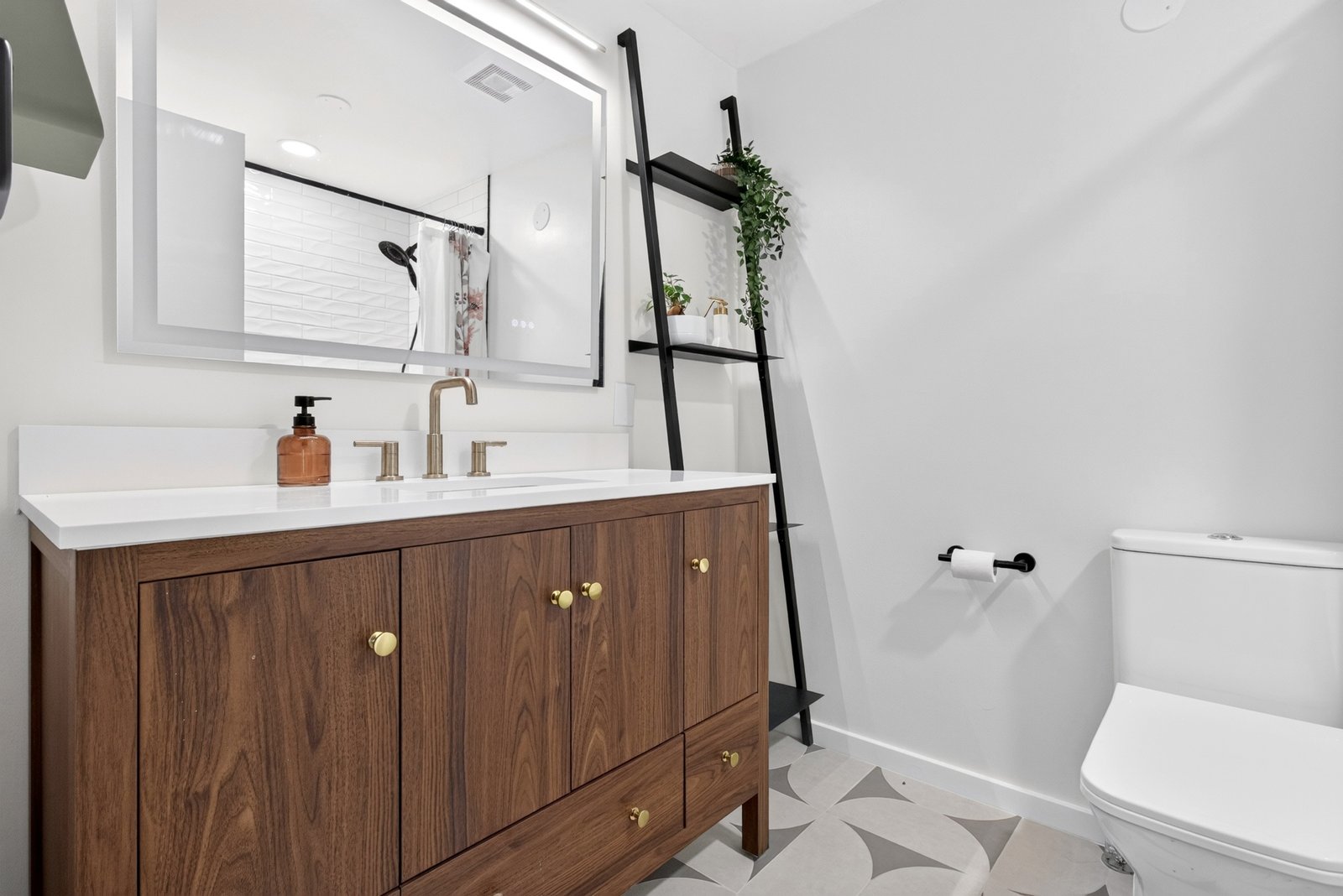 Custom walnut vanity
